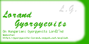 lorand gyorgyevits business card